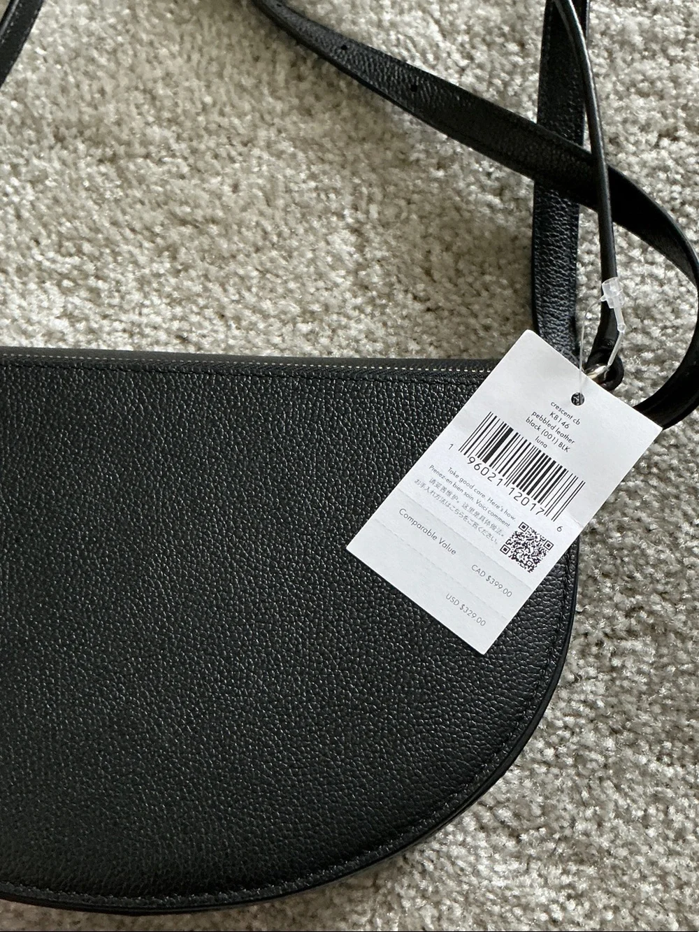 kate spade black leather half-moon crossbody - Picture 2 of 4